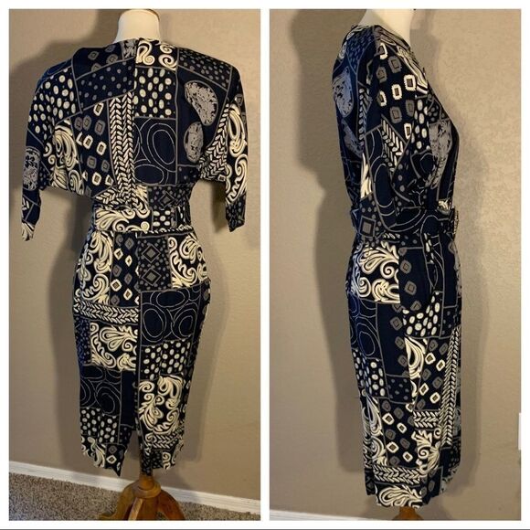 Vintage Tribal Print Geometric Dress Belt M - Picture 2 of 16